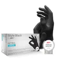 AMPri Nitrilhandschuhe, schwarz, 100 Stück/Box, Größe XXL, puderfrei, Style Black by Med-Comfort: Nitril Einmalhandschuhe, Einweghandschuhe in den Größen XS, S, M, L, XL, XXL