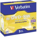 Verbatim DVD+RW 4X Speed 4,7GB Jewel Case 5er Pack DVD-Rohlinge