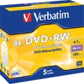 VERBATIM 43229 - DVD+RW 4,7 GB, matt, 5er Pack Jewel Case
