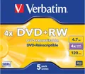 Verbatim DVD+RW 4.7 GB 4x 5er-Pack JC DVD-Rohlinge #2879130