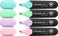 Schneider Job 150 Textmarker (mit Keilspitze für zwei Strichstärken, ausgezeichnet mit Der blaue Engel) Türkis, Flieder, Rosé, Mint