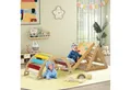 AIYAPLAY Klettergerüst mit Rutsche, Kletterbogen, Rampe, Kletternetz, Kletterstein, (7 in 1 Kletterdreieck, 1-St., Indoor Spielplatz aus Holz), für Kinder von 1,5-4 Jahre, Mehrfarbig