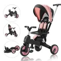 FableKids® Dreirad 7in1 Kinderdreirad Kinder Lenkstange Fahrrad Baby Kinderwagen
