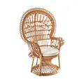 Rattansessel Pfauenthron Relaxsessel Korbsessel aus Rattan mit Kissen