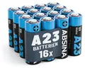 ABSINA 16x Batterie A23 für Garagentoröffner und vieles mehr - 23A 12V Batterie Alkaline auslaufsicher & mit langer Haltbarkeit