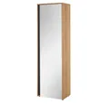 Lomadox Garderobenschrank CRISP-61 Eiche Nb. mit anthrazit, 1 Spiegeltür, 60 cm breit, grifflos