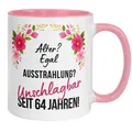 Tasse 64 Geburtstag Frau – „Ausstrahlung Unschlagbar“ – Geburtstagsgeschenk