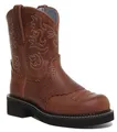 ARIAT Sattel Dapper Hineinschlüpfen Western Damen Stiefel IN Brown Weiß EU 36-42