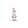 PANDORA ME Rosafarbenes Chakra-Herz Mini-Charm-Anhänger aus Sterling Silber mit 14 Karat vergoldeter Metalllegierung, Kristall, Kompatibel ME und Moments Armbändern, 783042C01