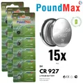 15 x CR927 PoundMax Knopfbatterie CR 927 Lithium 3 Volt 850 mAh 5er-Blister