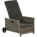 Merxx Gartenstuhl Komfort Deckchair inkl. Auflage 175 cm x 68 cm x 105 cm