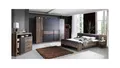 Forte Italy Bettanlage Bettanlage Bellevue Doppelbett Schwarzeiche und Schlammeiche LED