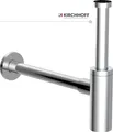 Kirchhoff Design Siphon, Waschbecken Abfluss, Ablaufgarnitur für Waschbecken, Geruchsverschluss mit Reinigungsöffnung, Flaschensiphon, Chrom