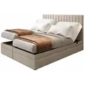 Trada Boxspringbett, Beige, Textil, H3, Rechteckig, 140x200 cm, Schlafzimmer, Betten, Boxspringbetten