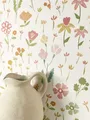Newroom Vliestapete Lilly Tapete Blumentapete Blumen,Blüten,Blätter, Weiß Tapete Floral Blumen - Blumentapete Blumenmuster Bunt Kinder Verspielt Blüten Blätter für Wohnzimmer Schlafzimmer Küche, Blumenmuster