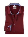OLYMP Herren Businesshemd Langarm Level.Five.Body.fit,Einfarbig,Body fit,Royal Kent,dunkelrot 39,37