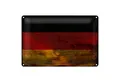 Roomando Metallschild Flagge Deutschland 18x12cm Flag Germany Rost