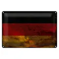 Blechschild Flagge Deutschland 18x12cm Flag Germany Rost