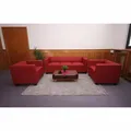 3-1-1 Sofagarnitur Couchgarnitur Loungesofa Lille Leder, rot