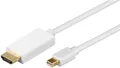 Goobay 52861 Mini DisplayPort/HDMI™ Adapterkabel 1.2, vergoldet, 2 m, Weiß - Min