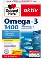 ✅ Doppelherz Omega-3 1400,Hochdosiertes Omega-3-Konzentrat Vitamin E 90 Kapseln✅
