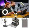 Ringlicht mit Stativ Handy Laptop Videokonferenz Licht mit Klemme 6 Zoll Tisc...