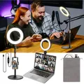 Ringlicht mit Stativ Handy Laptop Videokonferenz Licht mit Klemme 6 Zoll Tisc...