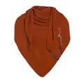 KNIT FACTORY - Dreiecksschal Coco - Damen Strickschal mit Wolle - Umschlagtuch für den Herbst und Winter - Winterschal - Dreieckstuch - Hochwertige Qualität - XXL Schal - 190 x 85 cm - Terra