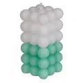 ReWu Kerze Echtwachskerze Bubble-Kerze Farbig Grün Weiß Farbverlauf Wohndekoration 6x12cm