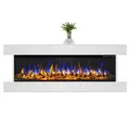 GLOW FIRE Elektrokamin Insert Clear, mit Heizfunktion bis 1600W, Fernbedienung & Abschaltautomatik, weiß