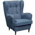 P & B Ohrensessel Lesesessel, Dunkelblau, Textil, 78x102x98 cm, Made in EU, Wohnzimmer, Sessel, Ohrensessel