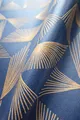 NEWROOM Vliestapete Blau Gold Geometrisch Modern Grafik Wohnzimmer Elegant