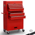 Arebos Werkstattwagen mit 9 Fächern, Rot, 660 mm, 330 mm, 615 mm, 28,5 kg