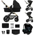 Kinderkraft MOOV 2 AIR 3-in-1 Kinderwagen - Aufblasbare Räder - 2-in-1-Sitz - Inklusive MINK PRO i-Size - Bis 27 kg - UPF50+ Verdeck - Schwarz