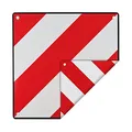 Flexible Warntafel zum wenden für Italien und Spanien 50 x 50 cm Ösen Kunststoff Warnschild Fahrradträger Wohnmobil Wohnwagen Auto