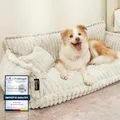 noviclass® Hundesofa Chaffar Hundebett | Orthopädische Matratze | Moderner Stil | Cord-Design Größen (Creme, XXL (140cm))