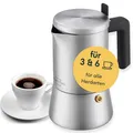 SILBERTHAL Espressokocher Edelstahl 300 ml - 6 Tassen - Induktionsgeeignet