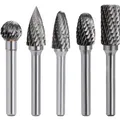 Wolframcarbid Fräser Set 5 Stück 10mm Hartmetall Drehen Gravieren Polieren