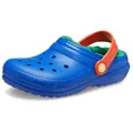 Crocs Unisex Kinder Classic Lined Clog T Clog, Blue Bolt/Multi, 22/23 EU