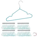 40 X Kinderkleiderbügel, Platzsparende Drahtbügel Jungen, Babybügel Mit Kerben, Pvc-beschichtet, Bügel 30 Cm, Türkis