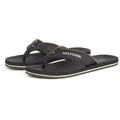 Zehentrenner TOMMY HILFIGER "PADDED COMFORT HILFIGER B SANDAL", Herren, Gr. 39, schwarz, Lederimitat, Textil, casual, Schuhe, Sommerschuh, Schlappen, Badeschuh mit Logoschriftzug