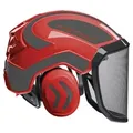 Forstschutzhelm "Integral Forest" grobes Visier G16 - rot/grau
