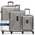 REDOLZ Hartschalen Koffer-Set-3-teilig | S 55 cm Laptopfach + M 66 cm + L 77 cm | Dehnfalte erweiterbar | Ultra-leicht | 4-Rollen & TSA (Essentials 14)