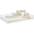 Homestyle4u Bodenbett, Weiß, Holz, 120x200 cm, Kinder- & Jugendzimmer, Kindermöbel, Kinderbetten, Kindereinzelbetten