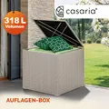 CASARIA® Auflagenbox 318L Polyrattan - Wetterfeste Garten Aufbewahrungsbox für Kissen & Sitzauflagen 75x75x70cm, für Balkon, Terrasse und Garten, UV-beständig Creme