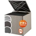 Gartenbox Polyrattan 318L Creme mit Innenverkleidung wetterfest
