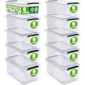 DeubaXXL DE Aufbewahrungsbox 10er-Set 30x20x12cm 5L transparent stapelbar BPA-frei 996819