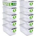 Deuba® 10x Aufbewahrungsbox mit Deckel 5L Box Kunststoff Kisten lebensmittelecht BPA frei klein Klickverschluss transparent stapelbar Küche Schlafzimmer