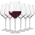 Krosno Rotweingläser | Set von 6 | 490 ML | Avant-Garde Kollektion | Bleifreies Kristallglas | Für Zuhause, Restaurants & Partys | Spülmaschinenfest