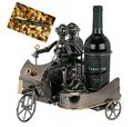BRUBAKER Weinflaschenhalter Paar auf Motorrad mit Beiwagen, (inklusive Grußkarte), Metall Skulptur, Wein Geschenk Flaschenhalter